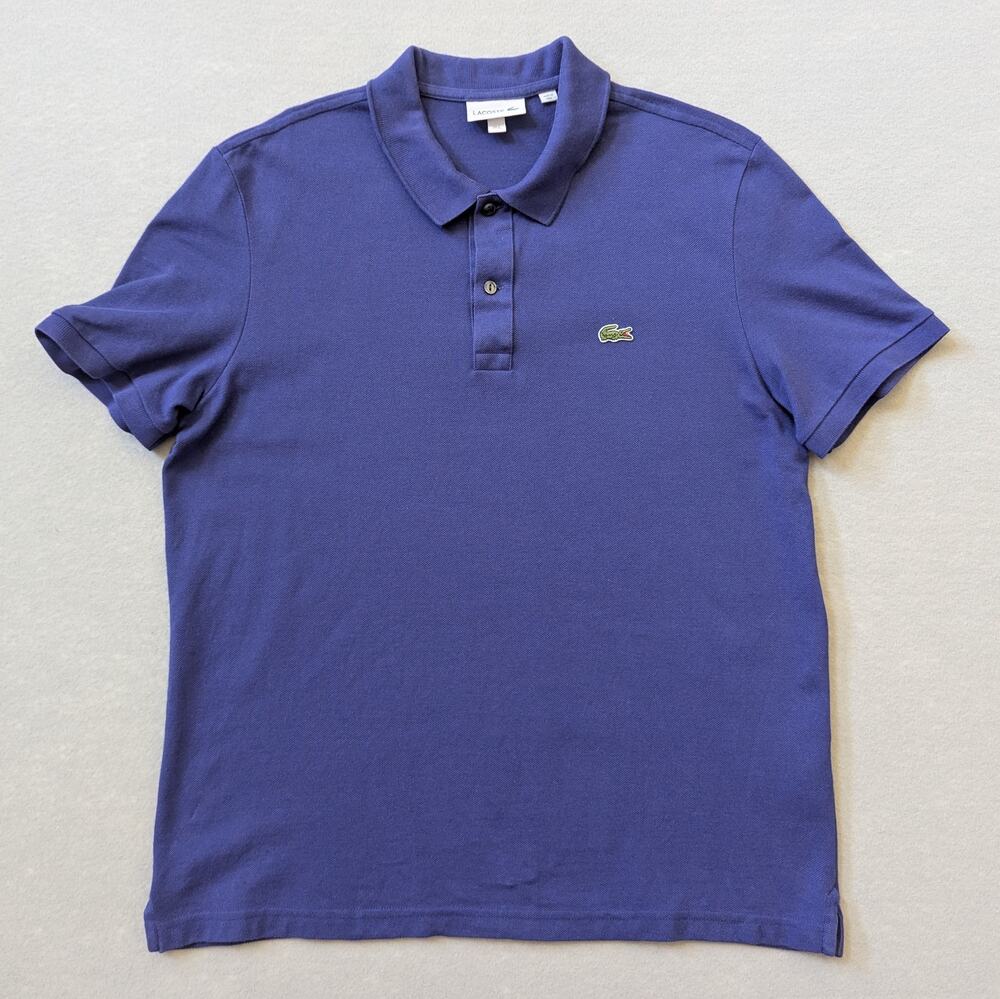 Lacoste Men’s Slim Fit Polo Shirt Amethyst Purple Size 6 XL Peru Cotton
